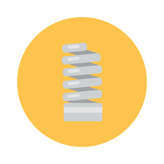 Spiral lamp flat icon isolated on yellow background. Simple sign symbol in flat style. Ecology elements Vector illustration for web and mobile design.