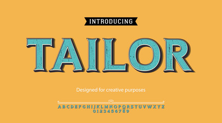 Tailor typeface.For labels and different type designs