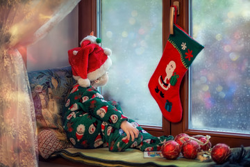 Funny baby waiting for the new year