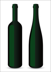 Vector realistic wine bottles witout label . Isolated. White background.