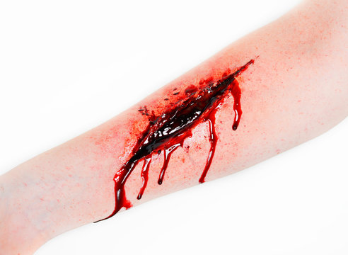  cut wound blood on hand cut sutsyd vein professional makeup flows blood