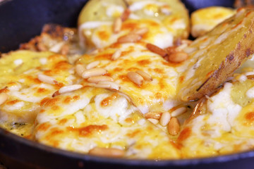 Baked potatoes with cheese