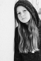 Portrait of 12 years old teenage girl outdoor