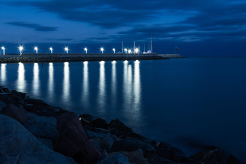 pier at night light