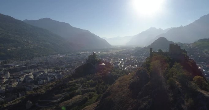 Sion hills climb up - Aerial 4K