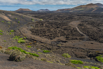 Canary islands lanzarote volcano landscape sunny day
