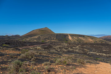 Canary islands lanzarote volcano landscape sunny day