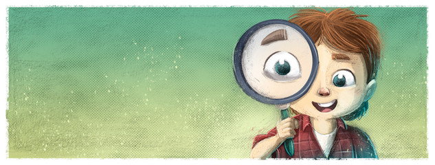 niño mirando con lupa © cirodelia