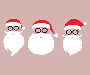 Cap and mustache with a beard of Santa Claus