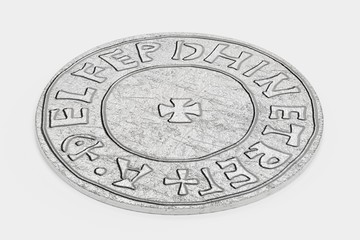 Realistic 3d Render of Silver Penny