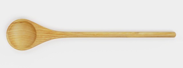 Realistic 3d Render of Wooden Spoon