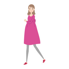 A pregnant woman who walks.