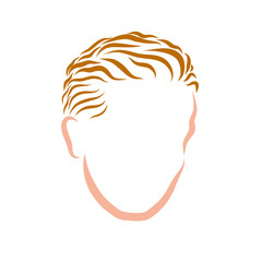 Naklejka premium Young man with blond hair, classic hairstyle, head