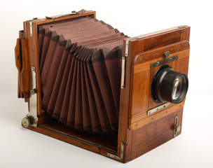 Vintage wood foldable camera