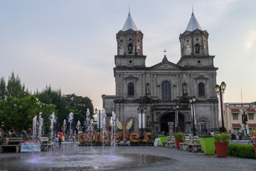 Fototapeta na wymiar Holy Rosary Parish Church in Angeles, Pampanga, the Philippines