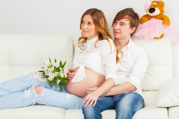 pregnancy. future father and mother waiting