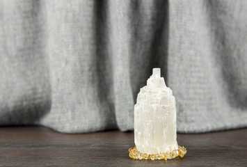 Naturally carved mineral stone Selenite tower has healing on cleansing properties. Also used for...