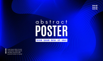 Abstract Wave Poster with Color Fluid Shapes.