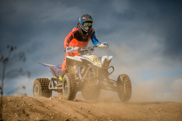Quad in clouds and dust - obrazy, fototapety, plakaty