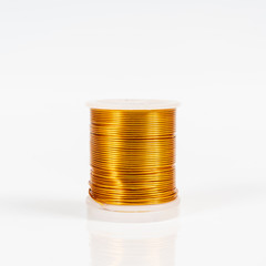 spool of colored metallic thread