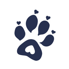 Cat or dog paw print tattoo design.