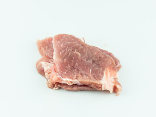 Raw meat on white background,