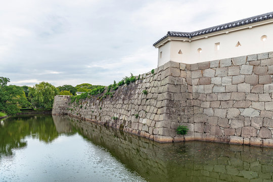 赤穂城 内堀と城壁