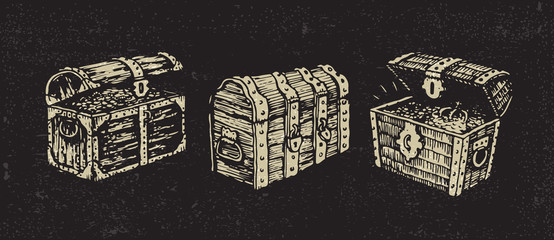 Illustrated treasure chests