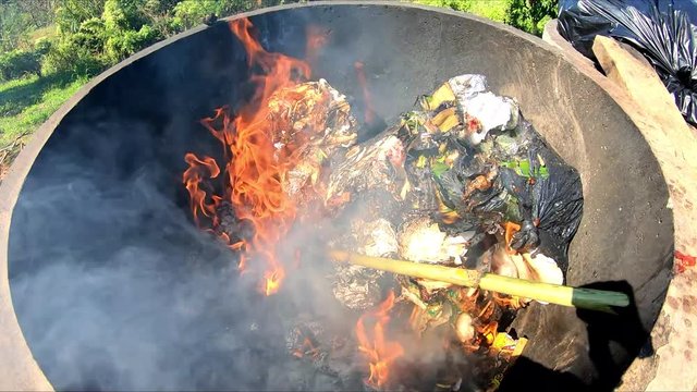 garbage and other rubbish disposed of by burning
