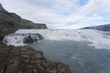 Gullfoss falls in summer season view, Iceland