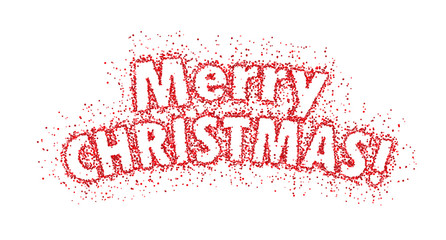 MERRY CHRISTMAS red confetti typography banner