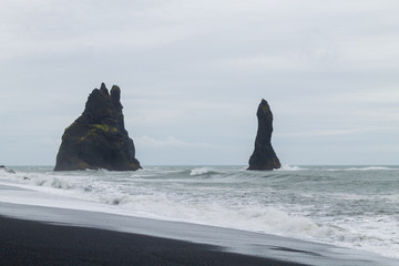 Reynisfjara lava beach view, south Iceland landscape