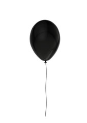 Black balloon isolated on white background. 3d render