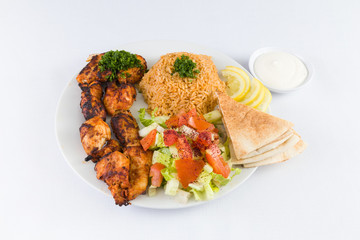 Chicken Kafta Kabab with Rice and  Salad