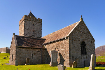 Fototapeta na wymiar St Clements Church, Rodel, Isle of Harris, Outer Hebrides, Scotland, UK