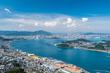 関門海峡と北九州工業地帯