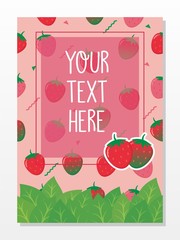 Poster/label/card/menu template with strawberry vector 