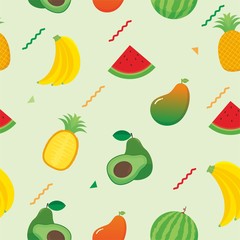 Seamless pattern with fruits vector 