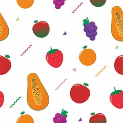 Seamless pattern with fruits vector 