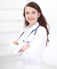 Fototapeta premium portrait of a female doctor of the therapist.