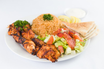 Chicken Kafta Kabab with Rice and  Salad
