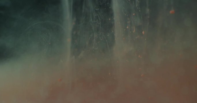 Art object with paints,  abstraction. Macro. 4K.
