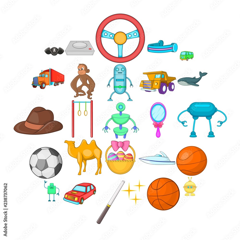 Poster cool game icons set. cartoon set of 25 cool game vector icons for web isolated on white background