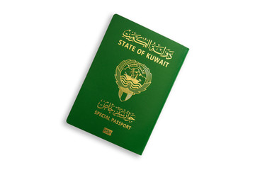 Special passport of Kuwait on a white background