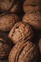 full frame of natural walnuts as backdrop