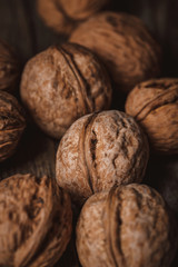 full frame of natural walnuts as backdrop