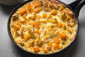 Frittata with pumpkin and cauliflower 