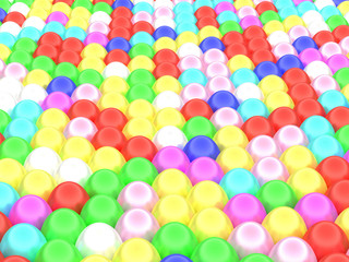 Color balls. bright colors background, 3d rendering