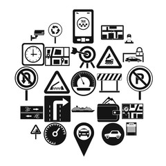 Traffic icons set. Simple set of 25 traffic vector icons for web isolated on white background