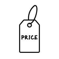 Price tag line icon. Simple label with item price. Vector Illustration